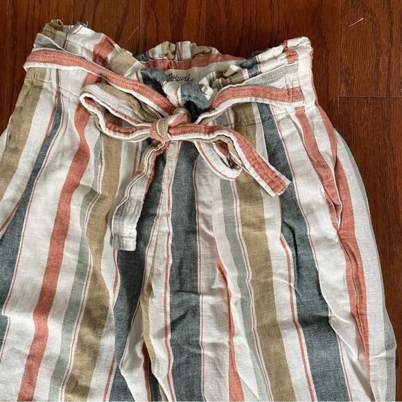 Madewell Linen Blend Wide Leg Crop Pants Size Small - Picture 4 of 7